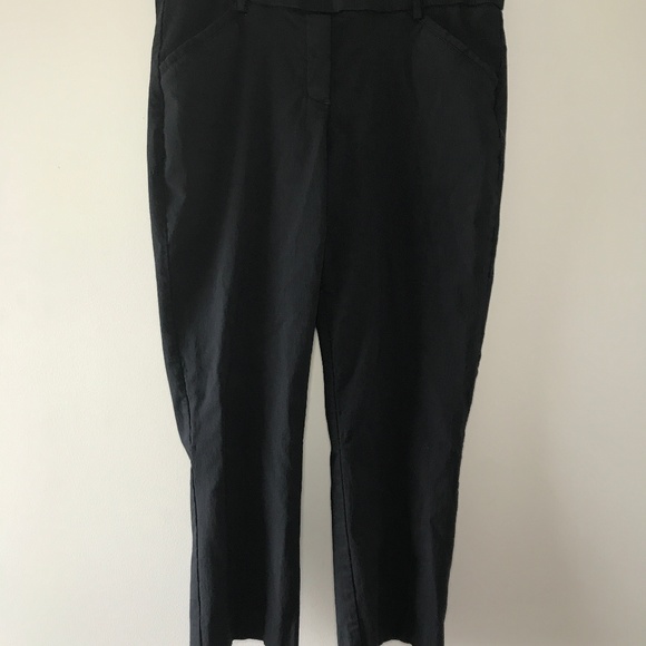 Rafaella Pants - Black Cropped Pull-On Career Pants Size 12